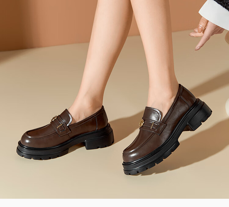 Dusto Women's Loafers, Spring 2026 New Fashion Casual Elegant Chunky Mid-Heel Slip-On Round Toe Shoes for Wome 6
