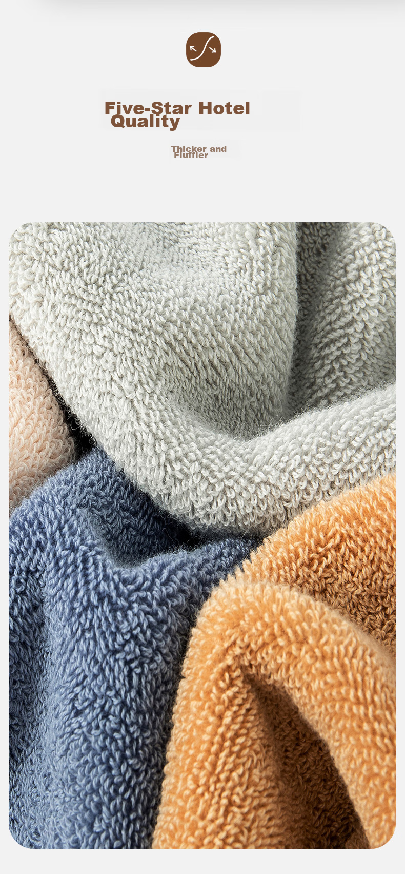 Sanli Towel, High-End Five-Star Hotel Quality, Thickened Adult Sports Towel for Men's Bathing, Pure Cotton, 2 Pieces 3