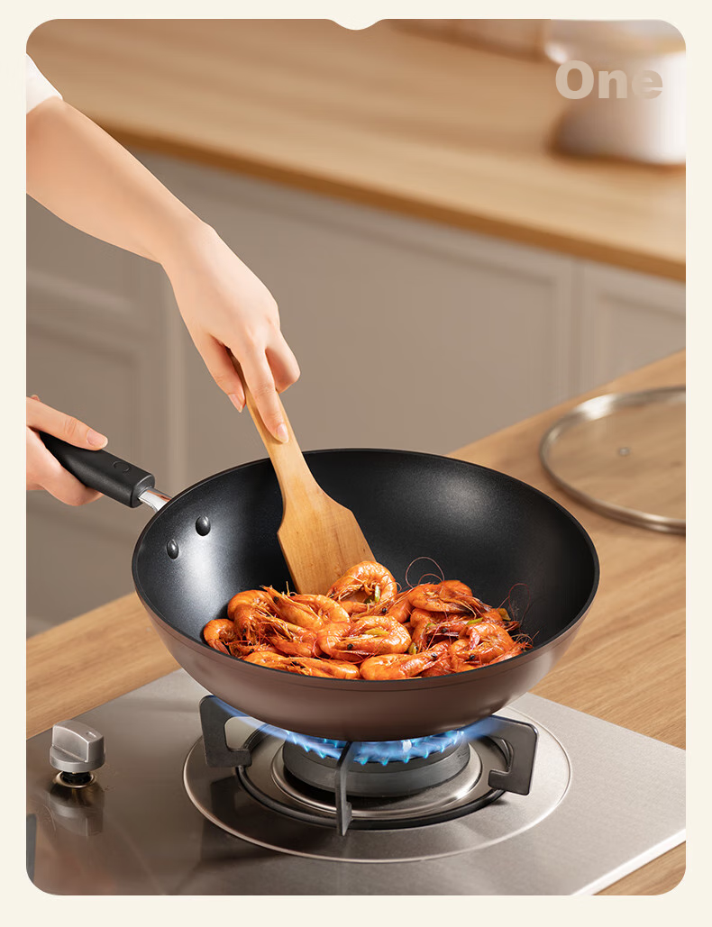 SUPOR Non-Stick Wok, Flat-Bottom Frying Pan for Stir-Fry And Steak, Low-Smoke, 28cm, Compatible with Induction And Gas Stoves 11