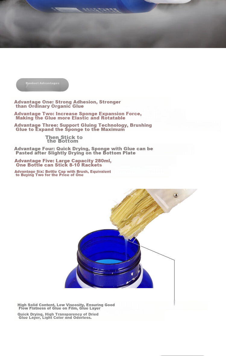 WINION Premium Selection Table Tennis Rubber Adhesive, Specialized Glue for Racket Bonding, 280ML 3
