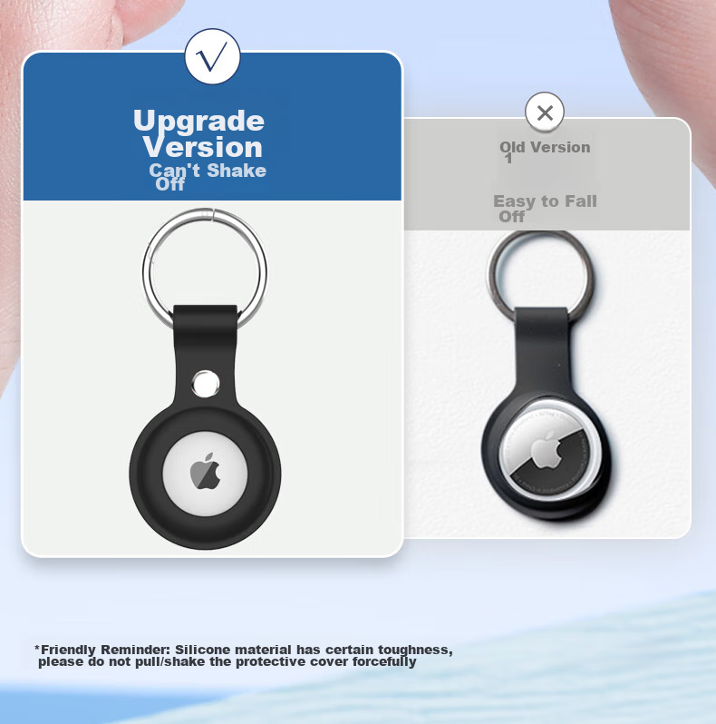 Masentek Airtag Protective Case, Anti-Loss Locator, Silicone Waterproof Full-Coverage Soft Shell, Shockproof Tracker Keychain Ring with Accessories, Children's Pet Collar 12