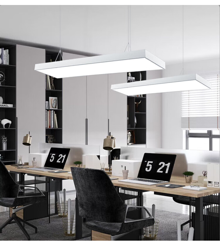 Dexin Office LED Linear Light Square Tube Lamp Conference Room Office Pendant Light White Rectangular 120*7-32W Cool White 4