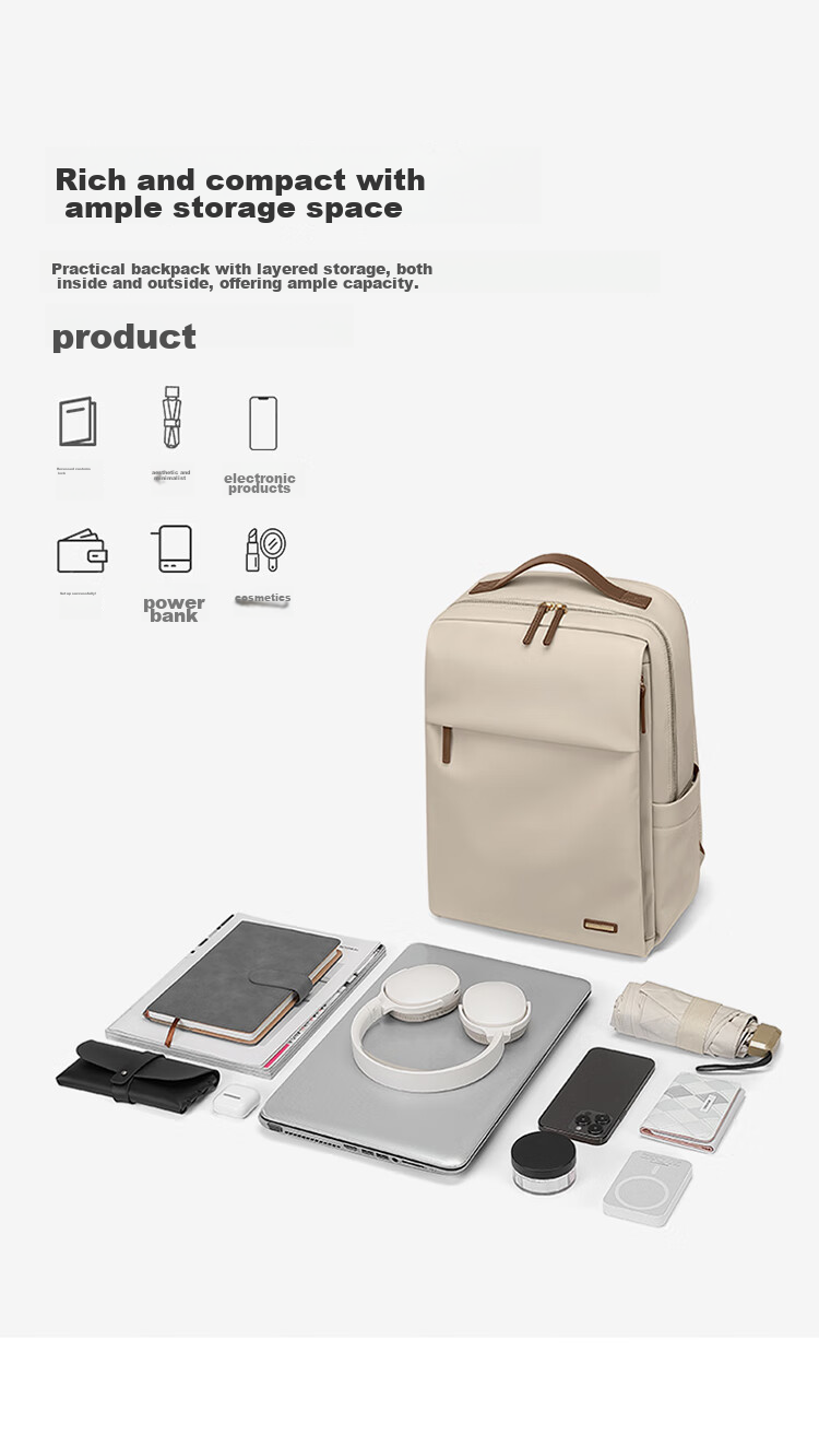 GOLF Backpack for Women, Laptop Bag 15.6-Inch Notebook Business Travel Backpack College Student Schoolbag Commuter 12