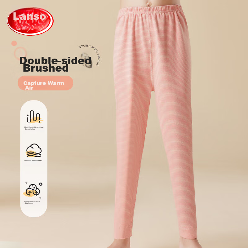 LangSha [Double-Sided Brushed] Children's Thermal Pants, Girls' Autumn Trousers, for Older Kids And Teens, Home Cotton-Padded Pants, School Uniform Essential