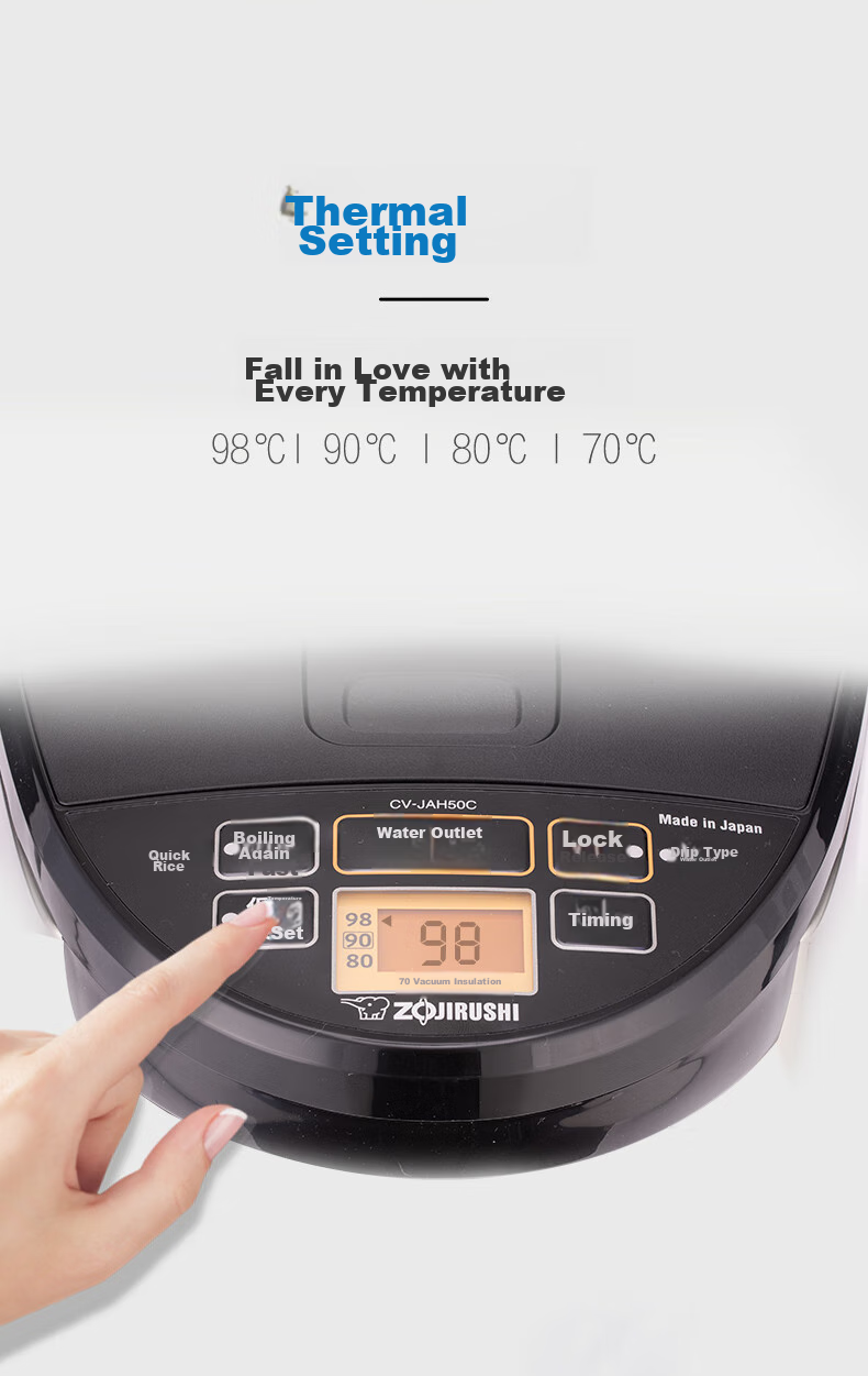 ZO JIRUSHI Electric Kettle, Vacuum Insulation, for Home And Office Use, 5L Capacity, CV-JAH50C Stainless Steel Color 2