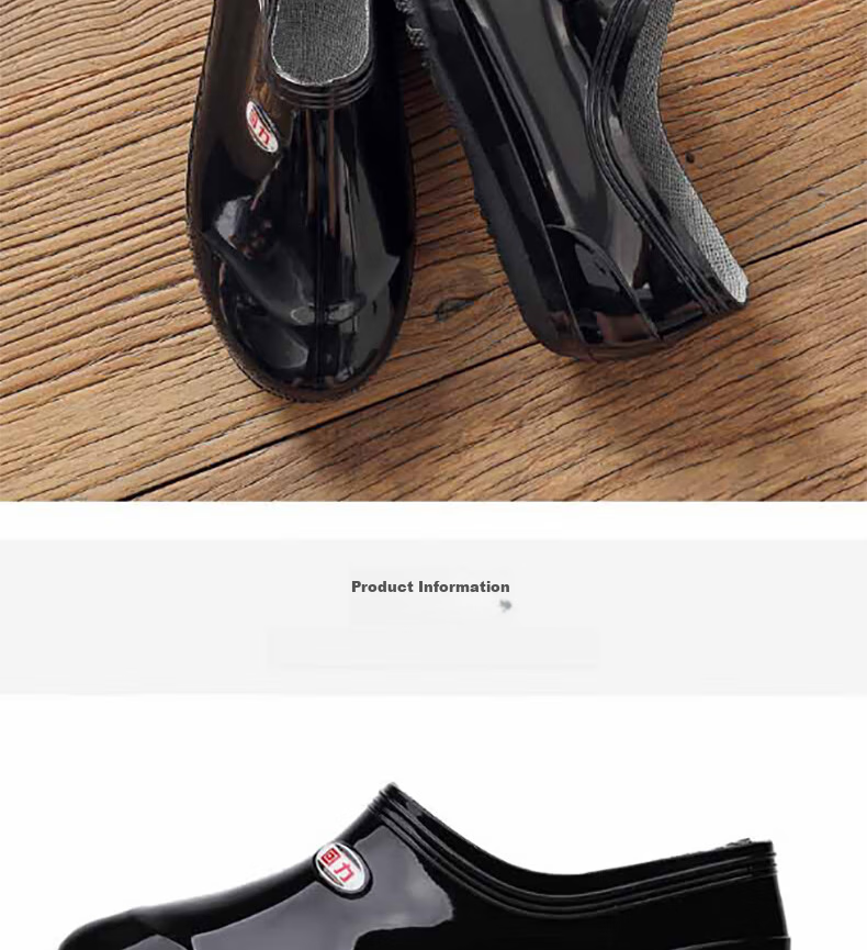 Huili Low-Top Rain Boots for Men And Women, Couples' Fashion Style Chef Rain Boots Water Shoes Waterproof Non-Slip Wear-Resistant Comfortable Overshoes HL329 Short Black Size 43 14