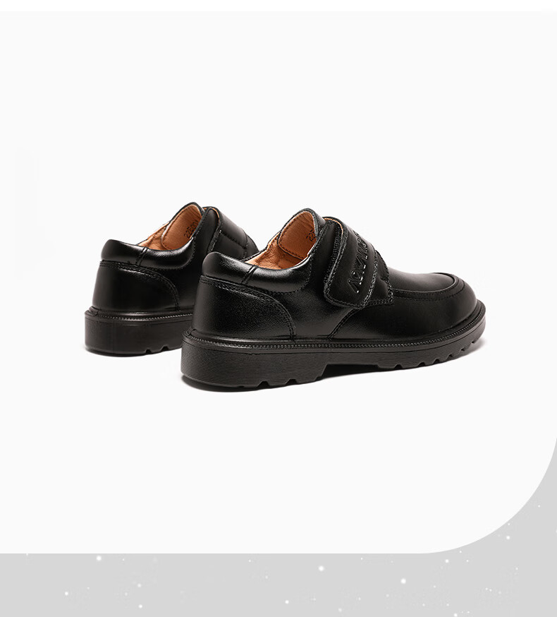 Aokang Boys' Leather Shoes, Spring And Autumn Style, Children's Performance Black Shoes, Genuine Leather Soft Sole, for Older Children, Black Boys' Flats, Performance Shoes 6