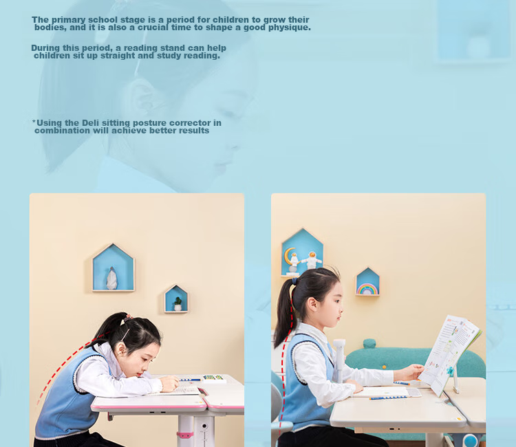 Deli Multifunctional Reading Stand, Extendable Foldable Portable Book Holder, Children's Posture Correction Book Clip, Student Back-To Stationery, Birthday Gift for Boys And Girls 6