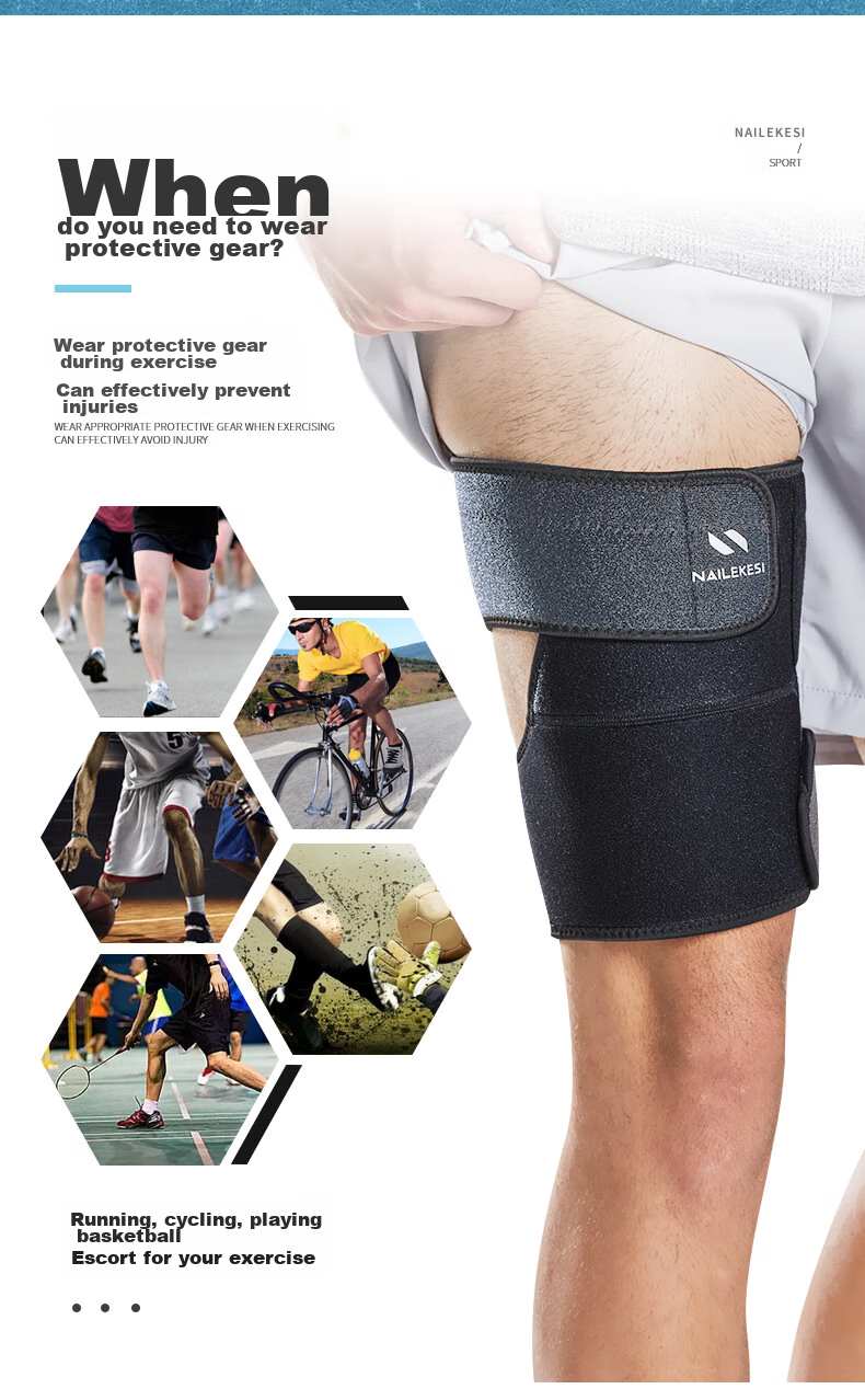 NAILEKESI N Thigh Support Leg Sleeves, Thigh Protectors, Sports Muscle Strain Bandages, Compression Bands, Warmth Retainers, One Size Fits All, 1 Pair 2
