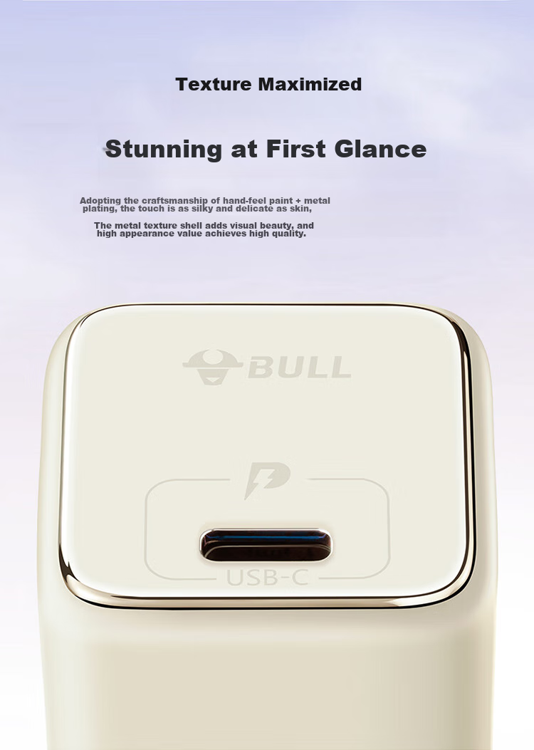 BULL Gallium Nitride 20W Charger, Apple 18/17/16 PD Fast Charging Head, Auto Shut-Off When Fully Charged, Suitable for IPhone 14/13 Pro Max, [20W Gallium Nitride] Vanilla White 9