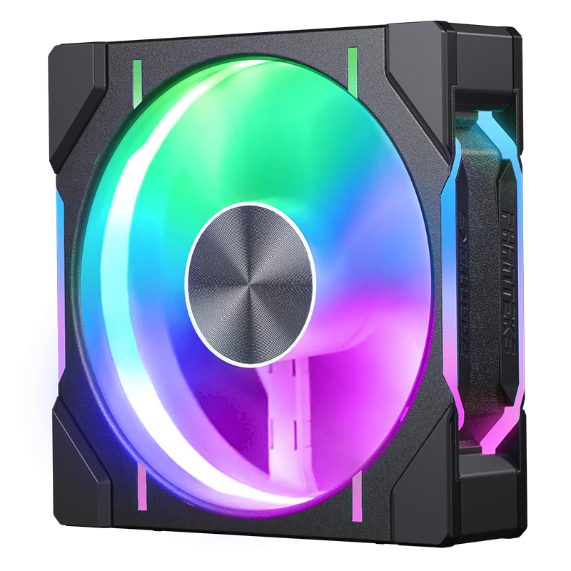 PHANTEKS D30 Building Block Version Anti-Leaf 12cm Case Water Cooling Radiator ARGB Temperature Control Fan (30mm Thick, 7 Blades High Air Pressure, Wireless Cable Connection, Single Package, Black)
