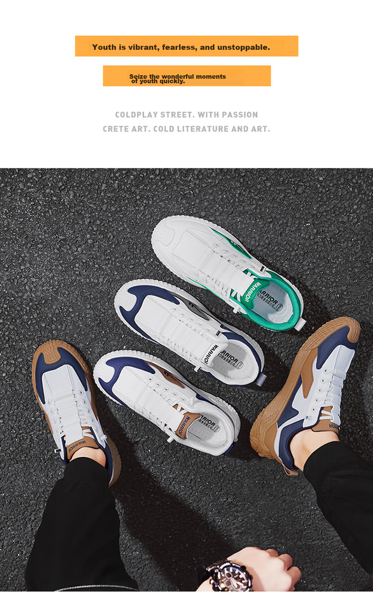 Huili Men's Sneakers, Casual Versatile Trendy Shoes, G520C White And Blue, Size 41 3