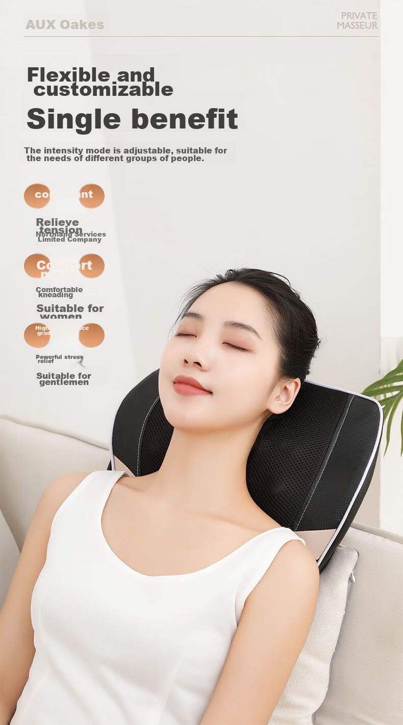 AUX Cervical Massager B05 Gift Box, Massage Pillow with Heat Therapy for Back And Waist, Shoulder And Neck Support Cushion, Birthday Gift for Parents 15