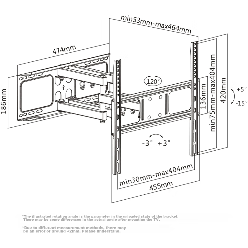 Brateck Beihu 50-100 Inch TV Wall Mount Bracket Rotatable Extendable for Xiaomi Hisense TCL Sony 60/65/70/75/85 Inch X65 7