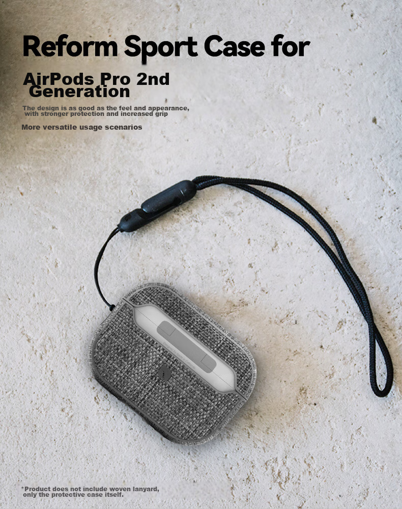 INCASE Case Compatible with AirPods Pro 2nd Generation, Protective Cover for Apple AirPod Pro 2nd Gen Earphones, Wool Material Shockproof Full Coverage Trendy Protective Case with Texture, Black 3