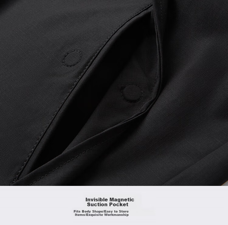 FIRS [Sanfang Technology] Lightweight Men's Jacket with Windproof Hood, Outdoor Wear-Resistant Zip-Up Casual Coat 8
