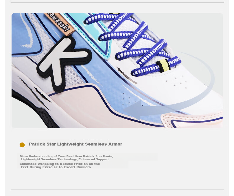 KAWASAKI Badminton Shoes SpongeBob SquarePants Collaboration Edition Sports Shoes for Men And Women C32026 Blue-Squid Brother Size 42 9