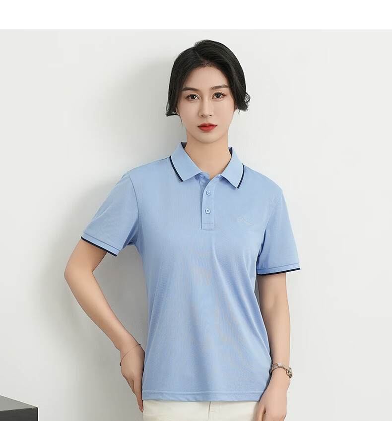 ROMON Ice Silk Short-Sleeve T-Shirt for Women, Summer POLO Collar Undershirt, Casual Business Commute Workwear, Cool-Feeling Lapel Top 17