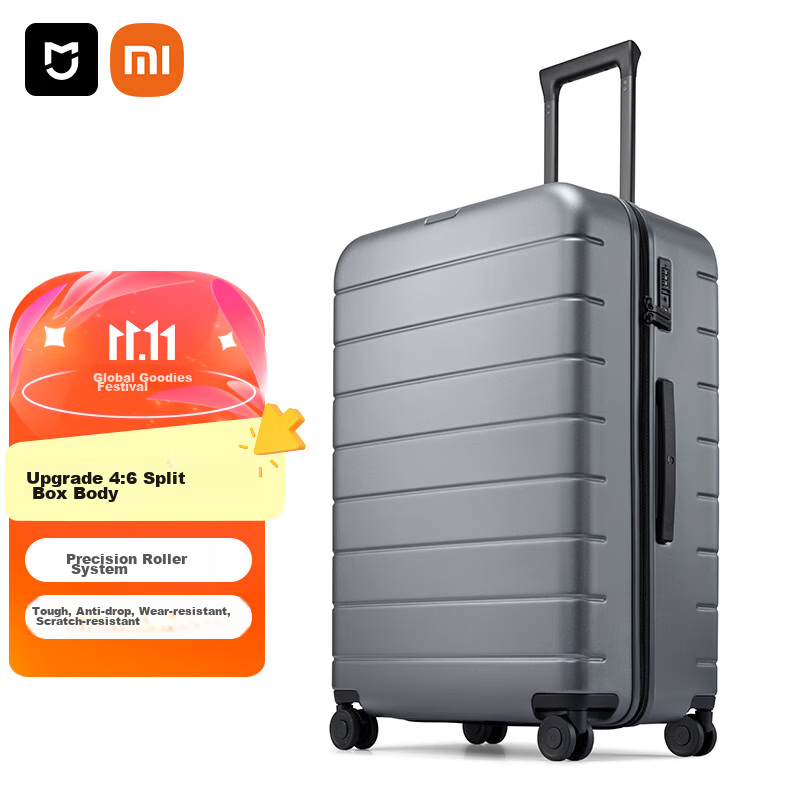 Чемодан Mijia Xiaomi, 28 дюймов, большой вместимости, с кодовым замком TSA, PC, серый