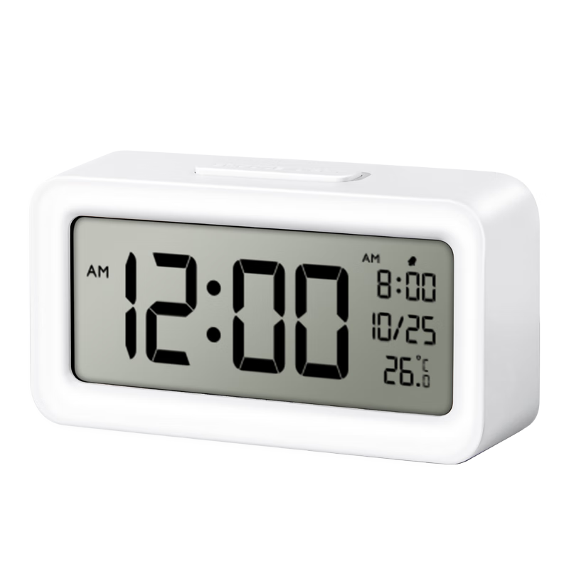 Deli Multifunctional Backlit Electronic Alarm Clock for Children, Smart Clock for Students, Wake-Up Aid, Back-To Essential, White LE103, Back-To Season Gift