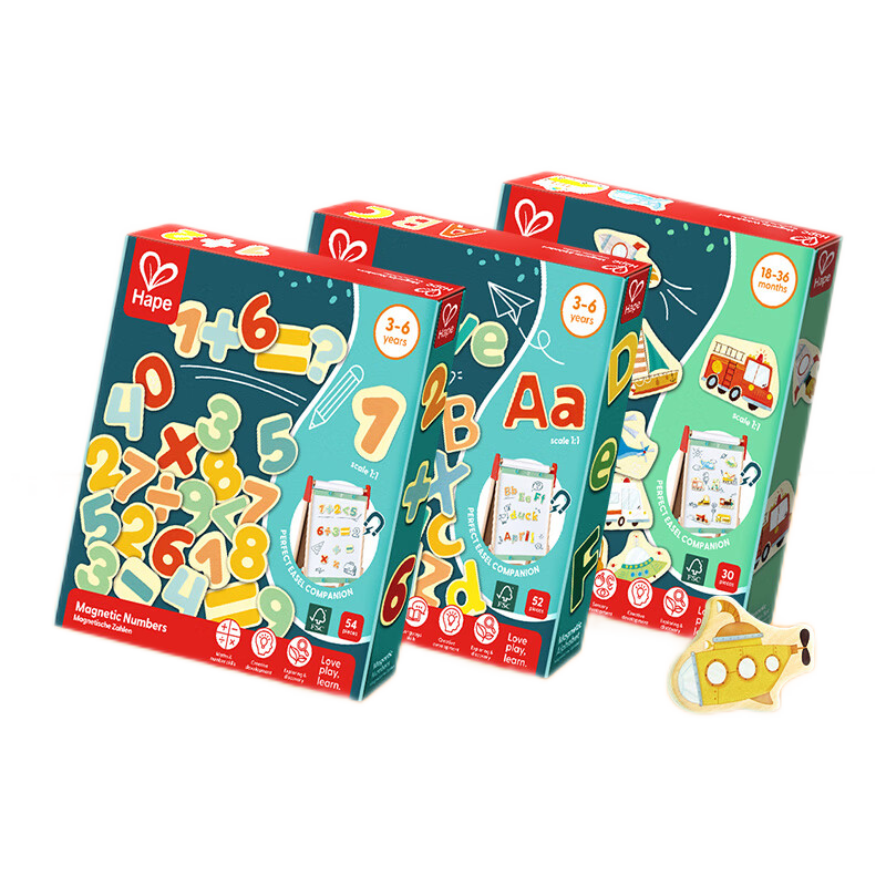 Hape (Germany) Children's Early Education Magnetic Stickers, Birthday Gift, Creative Refrigerator Magnets, English Alphabet Magnetic Letters E2006