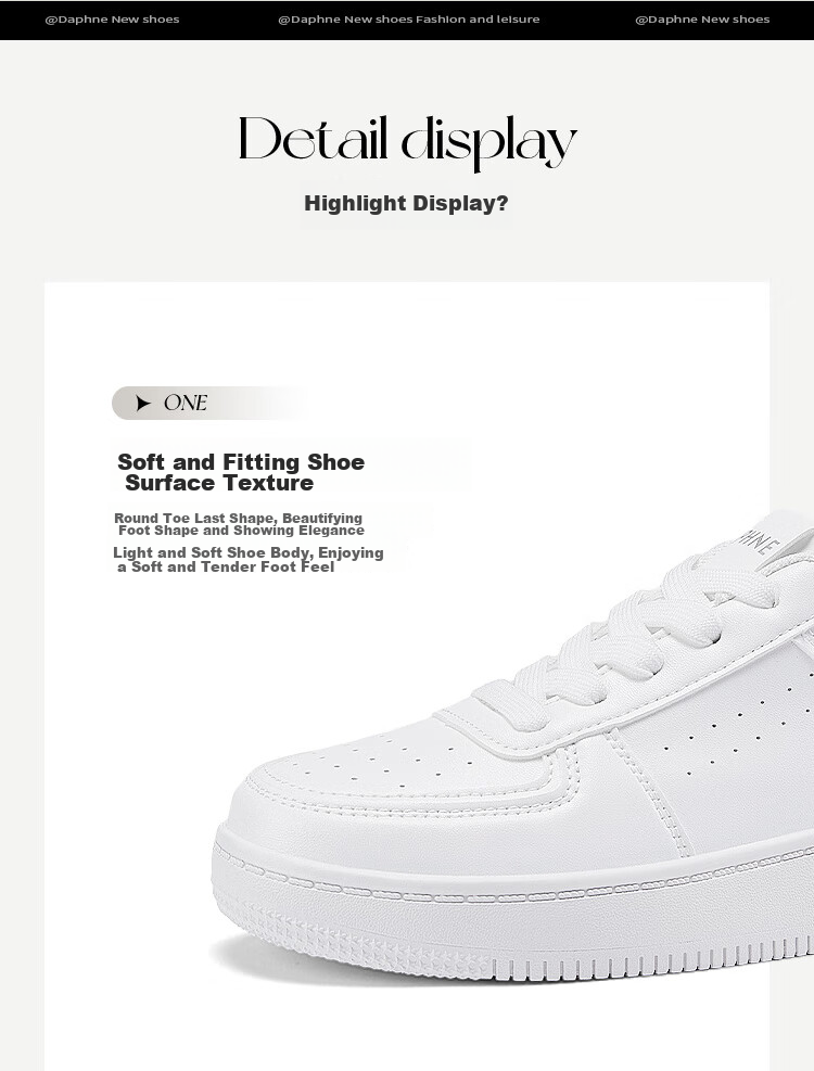 DAPHNE Women's White Sneakers for Spring And Autumn, Breathable Comfortable Sports Shoes, Fashionable Versatile Thick-Soled Skateboard Shoes, Beige, Size 38 6