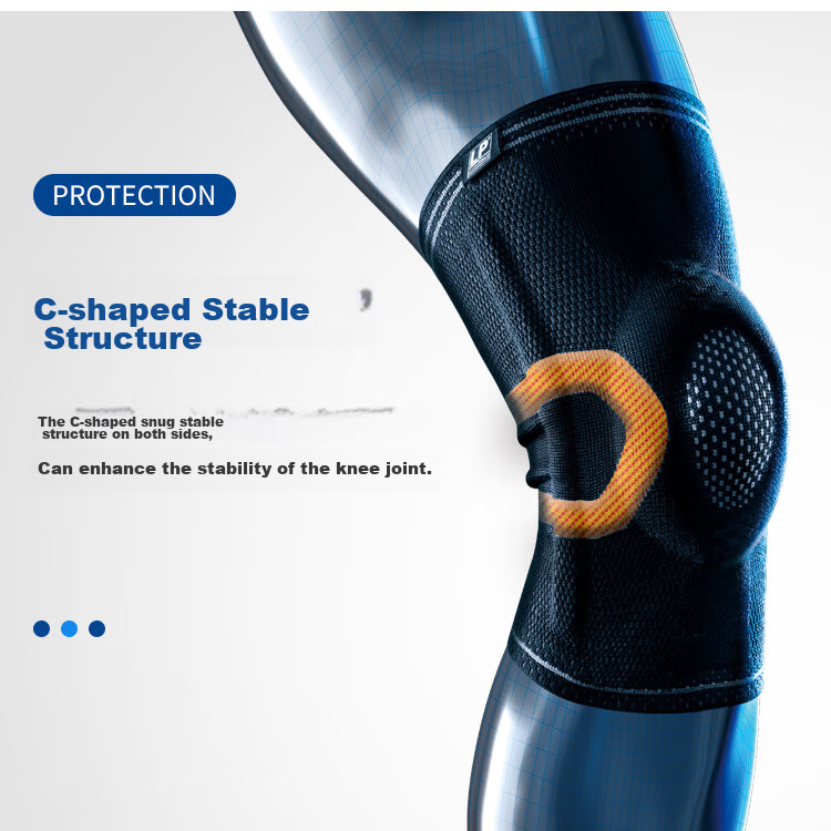 LP Sports Knee Brace with Double Spring Support for Basketball, Badminton, Running, Outdoor Protection Equipment Jingrui 170xt Black S 5