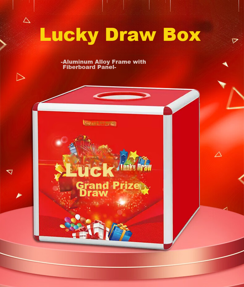 Oumai Lucky Draw Box, Raffle Box, Prize Drawing Box, Prize Grabbing Box, Lottery Ball, Grand Opening Aluminum Alloy Detachable Annual Meeting Box, Office Supplies Invoice, 25cm, All Red Version (Without Balls) 1