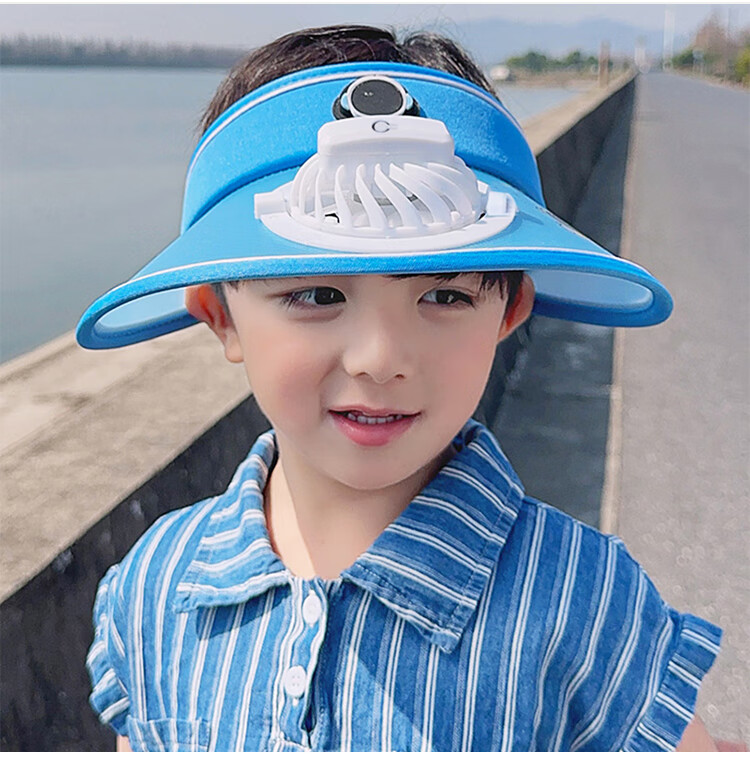 GLO-STORY Solar Fan Hat, Children's Sun Protection Cap, Outdoor Beach UV-Resistant Sun Hat 14