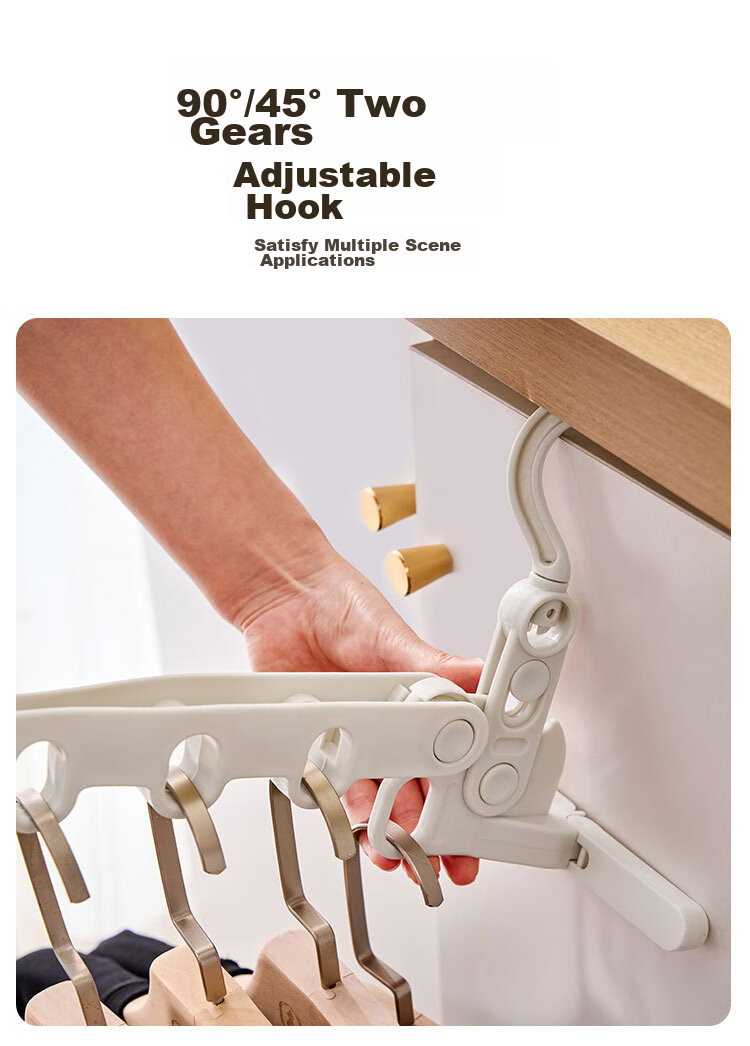 Suncojia Five-Hole Folding Clothes Hanger, Portable for Travel, Dormitory Use, Hotel Stays, Business Trips, Indoor Drying, Hook Organizer 1