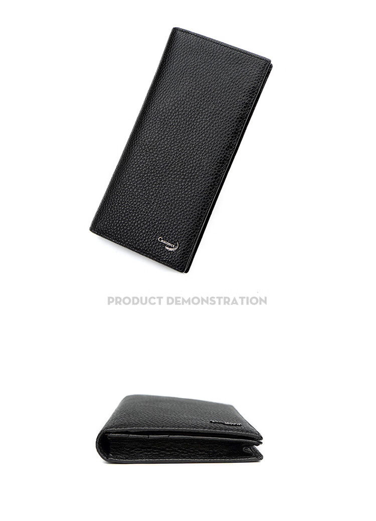 CROCODILE Top-Grain Leather Crocodile Pattern Stylish Men's Long Wallet Vertical Style Billfold Men's Birthday Gift for Boyfriend CT090 13
