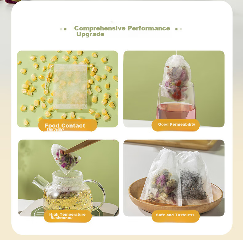 Suncha Disposable Non-Woven Drawstring Tea Bag, Soup Bag, Seasoning Bag, Filter Bag, Chinese Herbal Medicine Decoction Bag, 8*10cm 2