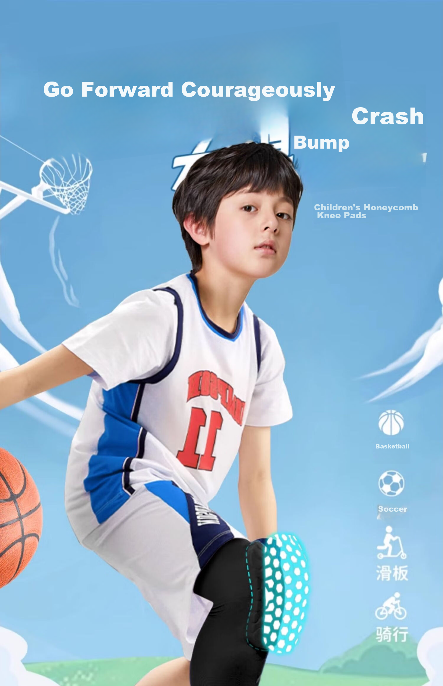 NAILEKESI N Sports Children's Knee Pads, Goalkeeper Basketball Football Honeycomb Impact Protection Gear, Training Leg Guards, Meniscus Knee Anti-Fall Protectio 1