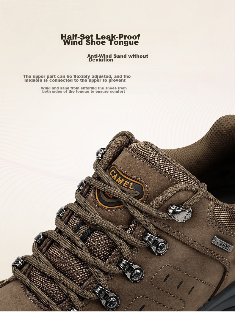 CAMEL Outdoor Hiking Shoes for Men, Leather, Durable, Shock-Absorbing, Casual Sports Shoes for Climbing, Model 6935 7