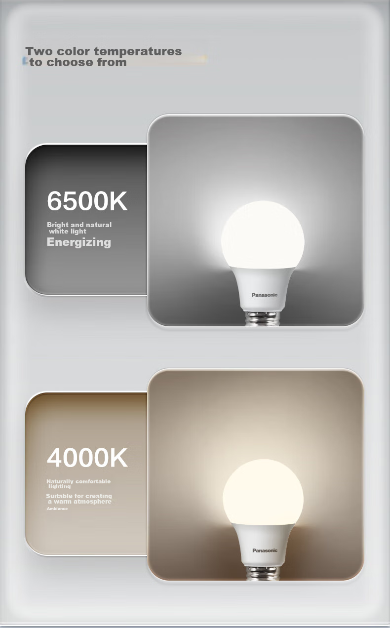 Panasonic LED Bulb, E27 Screw Base Energy-Saving Light Source Lamp, 7W 4000K Globe Bulb 4