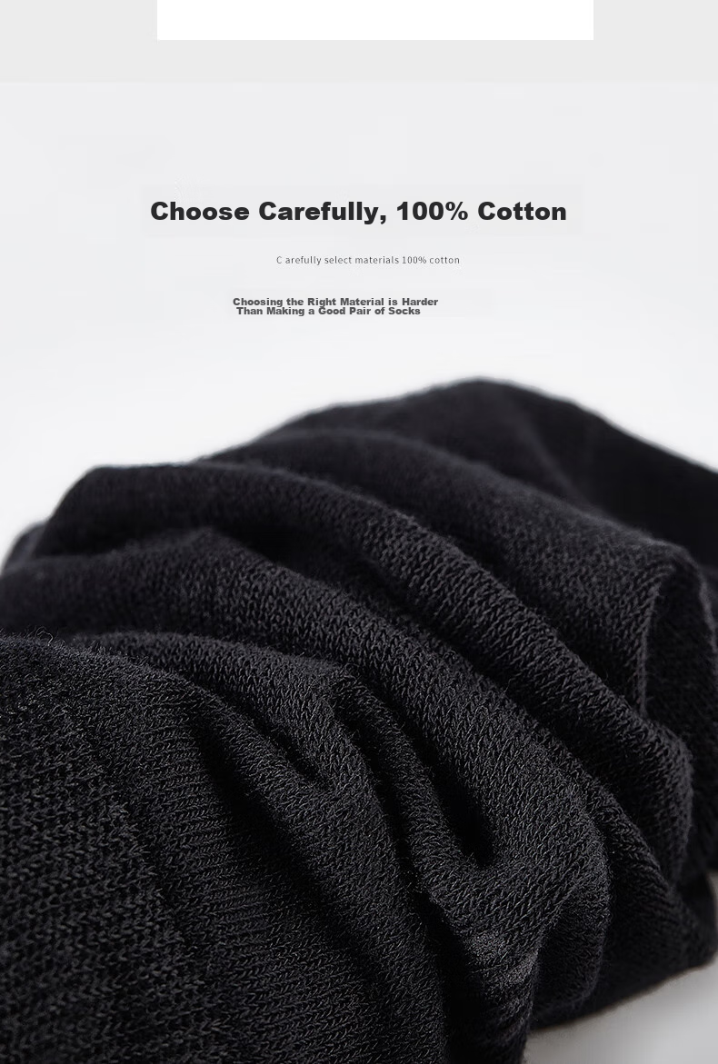 Hengyuanxiang [Hot Selling 200,000] Men's Socks, 100% Pure Cotton, Business Elite Mid-Calf Socks for Men, Sweat-Absorbing And Breathable, Spring And Summer 6