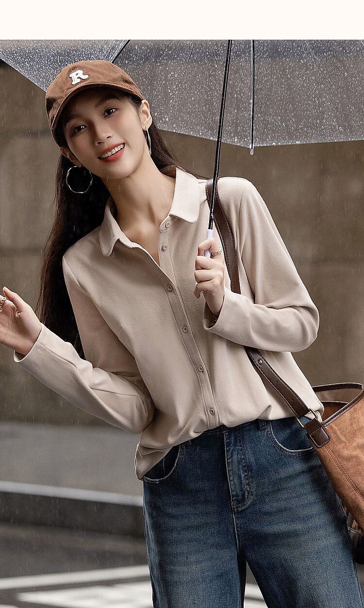Dme [Luiri Xiaoxiang] Spring And Autumn French Yton Collar Moisturizing Warm Shirt Long Sleeve Elegant Blouse Women's Top 12