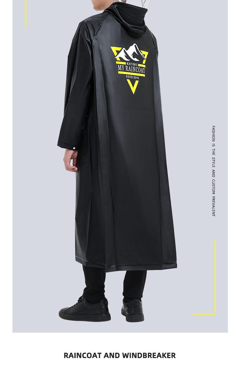 KEYRU Electric Bicycle Rain Poncho, One-Person Riding Suit, Adult Oversized Long-Style Windbreaker, Full-Body Protection against Heavy Rai 11