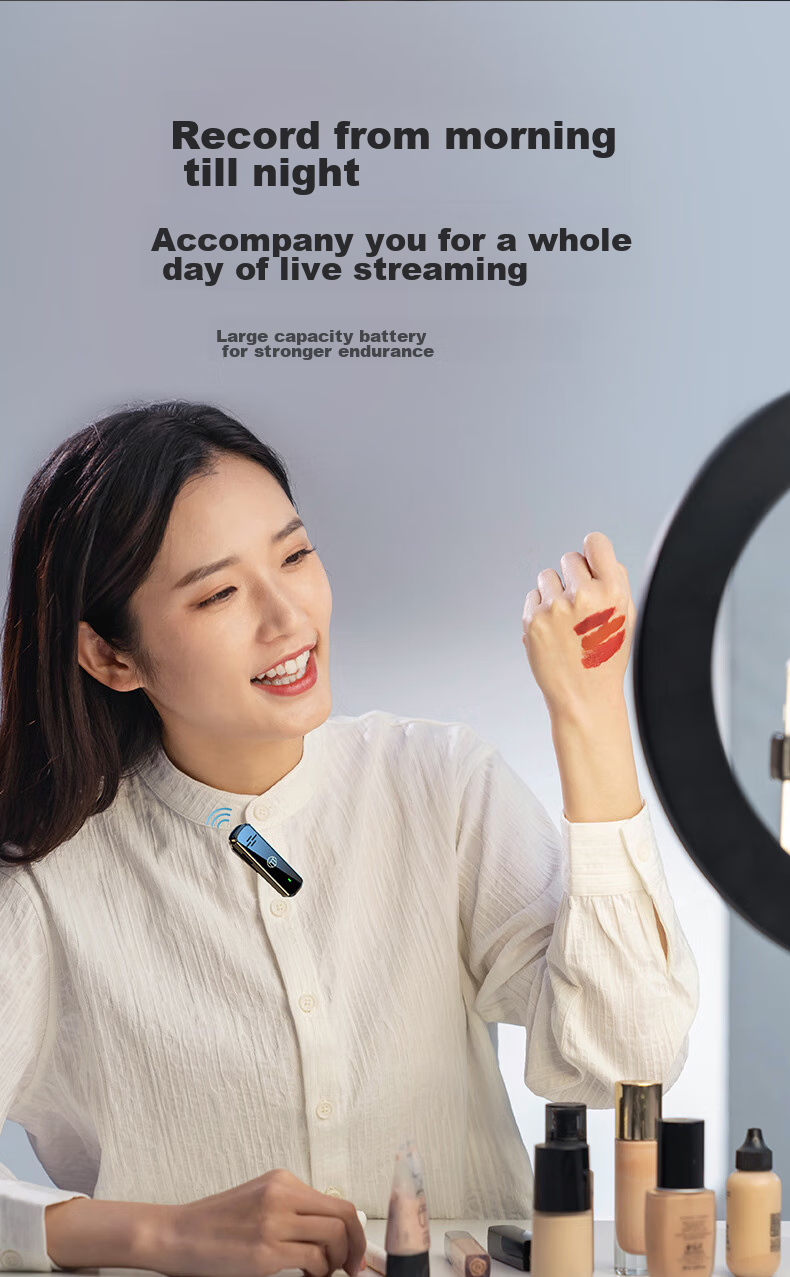 Haomuren V1 Wireless Lavalier Microphone, Small Bee Audio Pickup, Outdoor Professional Noise Reduction, for Interviews And Video Recording, TikTok Live Streamer Recording, Live Streaming Equipment, Mobile Phone Microphone, One-To 16