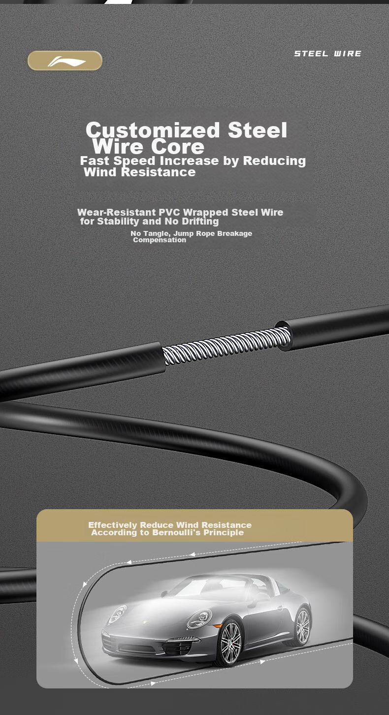 Li-Ning Jump Rope for Adults, Counting-Weight Loss Speed Competition Sports Steel Wire Children Elementary School Students Competition Middle School Entrance Exam Jump Rope Exam-Specific 8