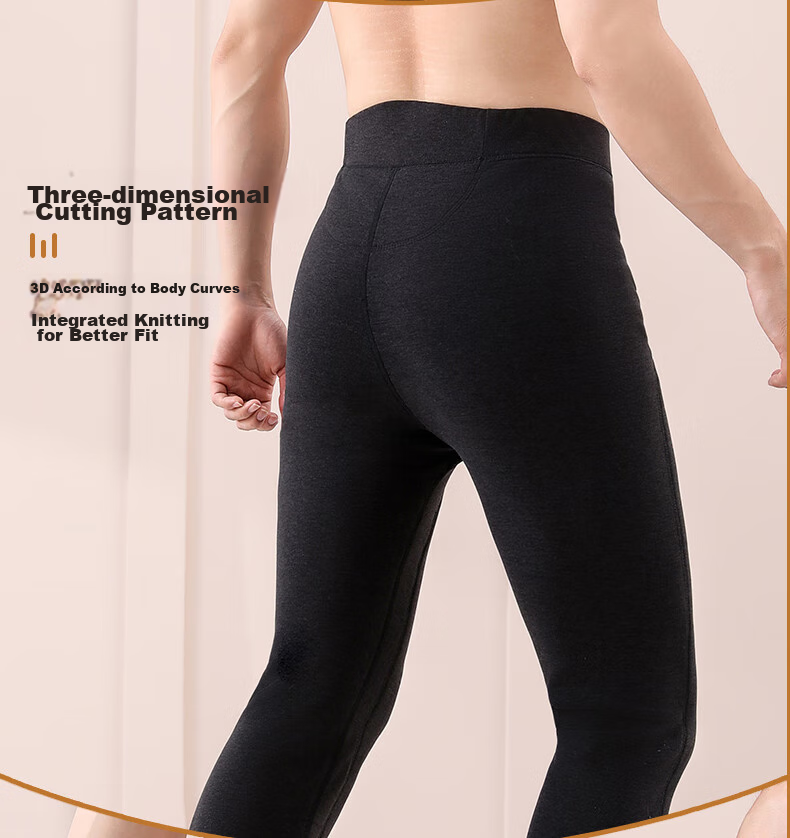 LangSha Thermal Underwear for Men [2025 Autumn New Arrival], Inner-Lined Fleece-Lined Thick Base Layer Pants, Northeast Large Size down Knee-Protecting Cotton Pants 10