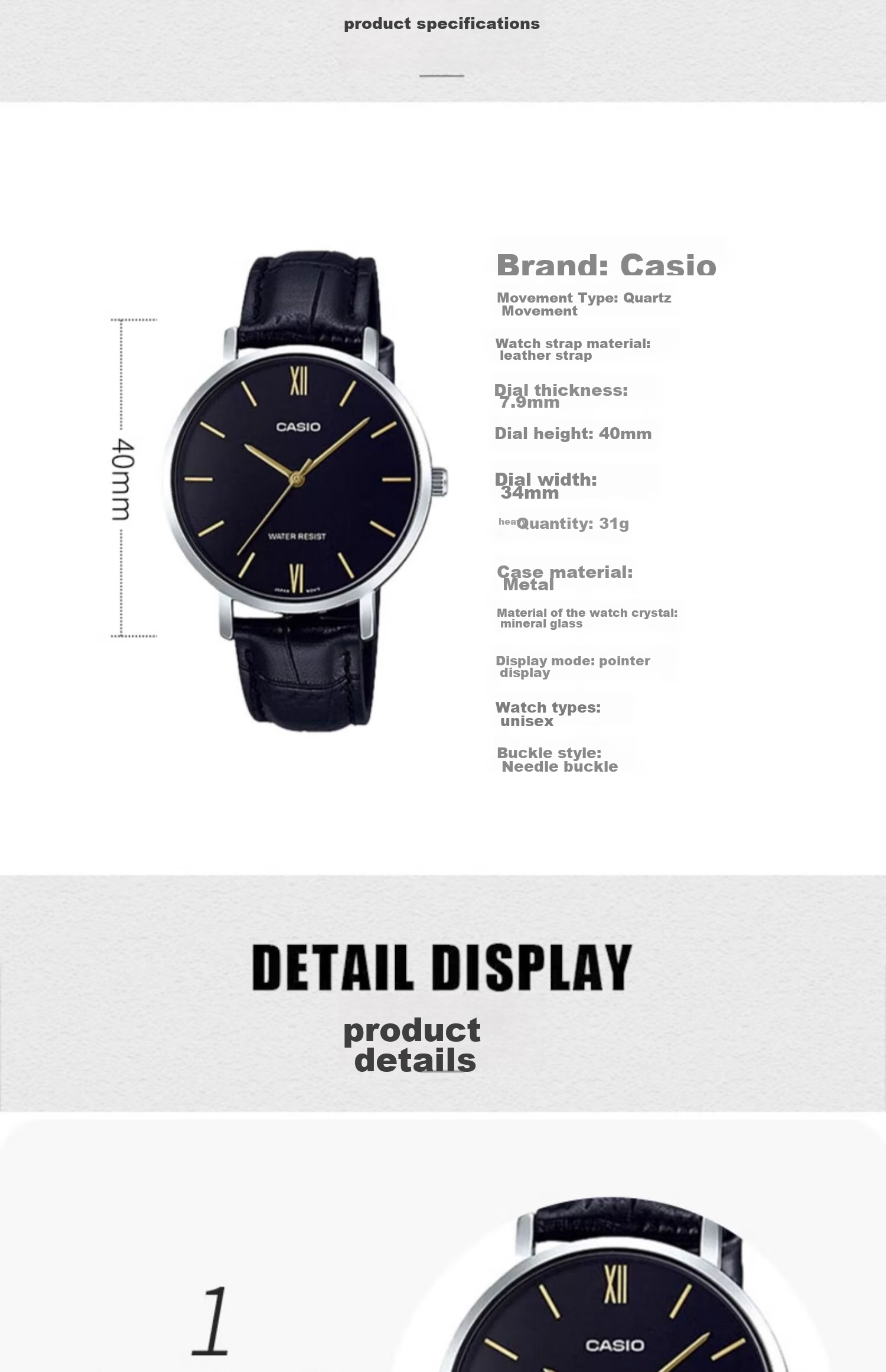 CASIO Ladies Analog Series Watch, Commuter Waterproof Student Quartz Wristwatch, Gift for Girlfriend, LTP-1183A 26