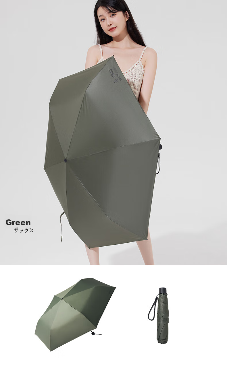 OBSU Japan Carbon Fiber Umbrella Ultra-Lightweight Three-Fold Sunshade UV Protection Rain and Sun Dual Use Pink Carbon Three-Fold 13