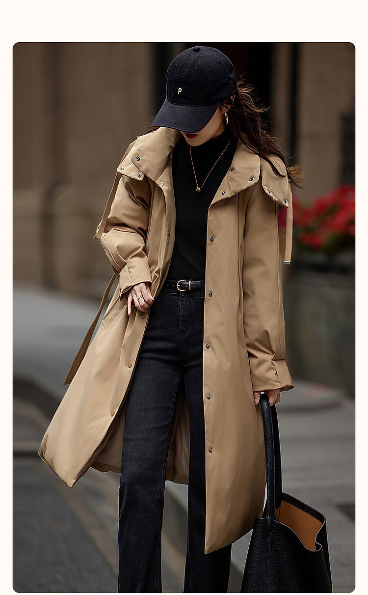 Dme [Nordic Cotton Triple Protection] Winter Outdoor Waterproof, Oil-Proof, And Stain-Resistant 90% Duck Down Belt Windbreaker-Style down Jacket for Wome 2