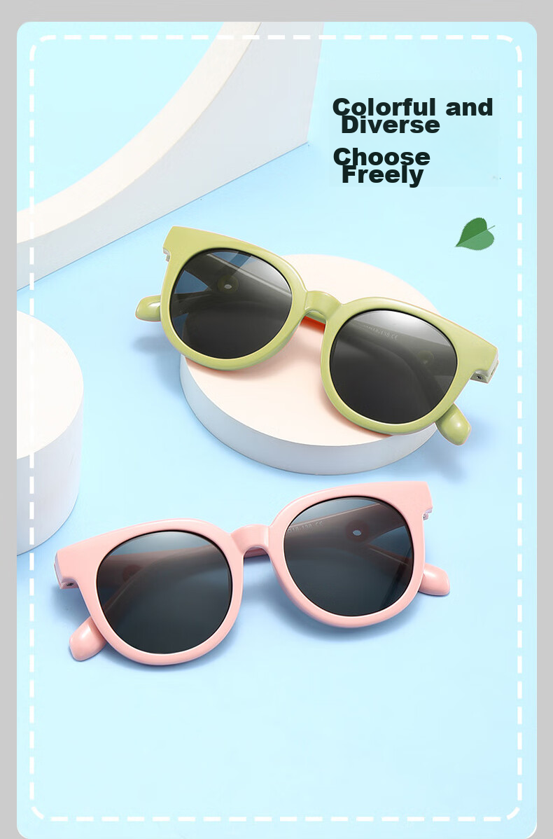 Siwangongli Children's Sunglasses for Boys And Girls Aged 3-12 Polarized UV Protection Baby Sun Glasses Trendy Special Desig 6