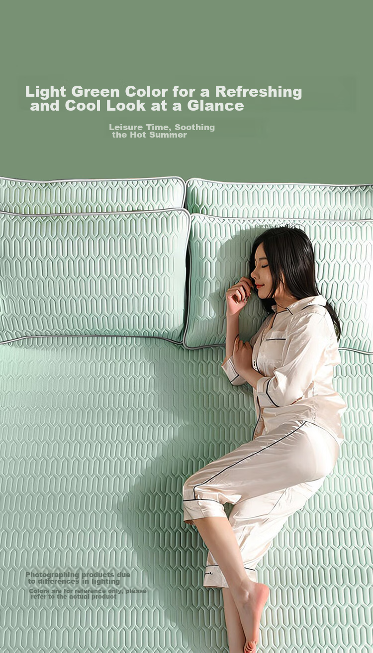 AiSleep Thai Latex Cooling Mat Set of Three, 1.5x2 Meters, Anti-Mite, Machine Washable, Ice Silk Mat, Summer Cooling Mat 8