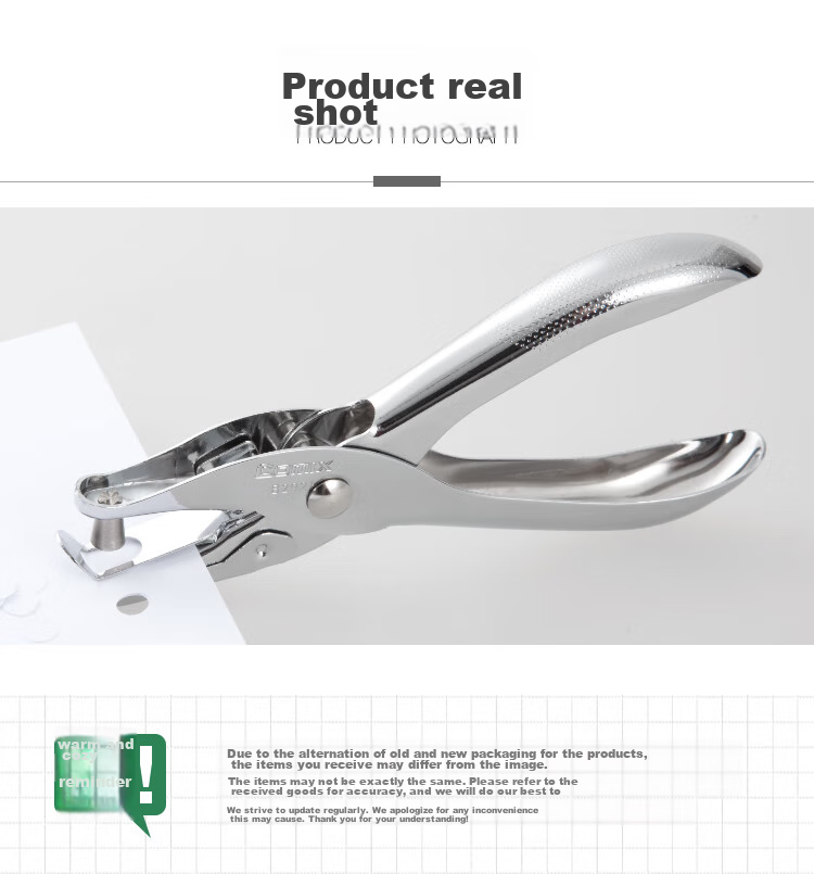 COMIX Two-Hole Puncher, 6mm Diameter, 35 Sheets Capacity, with Positioning Ruler, Model B2912 White 6