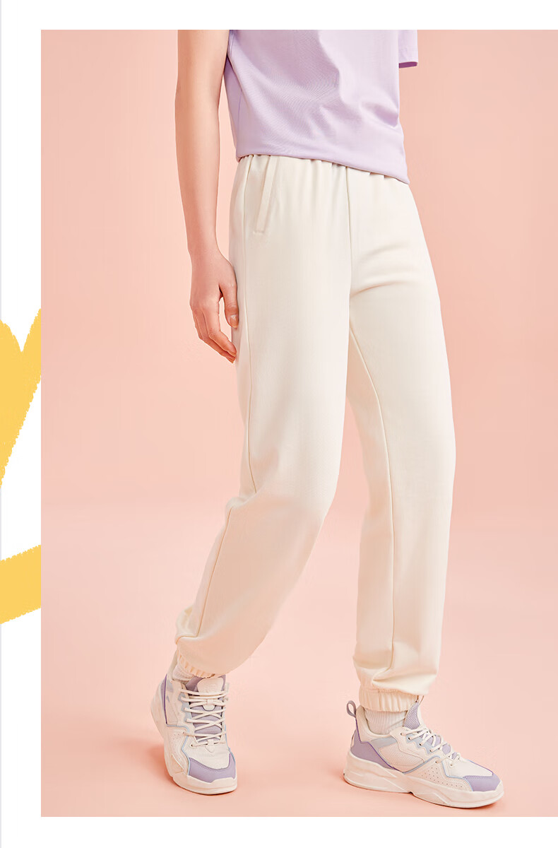 Anta Fleece Lined Jogger Pants | Knitted Women's Sports Trousers Winter New Fleece Warm Casual Elastic Cuff Sweatpants 39