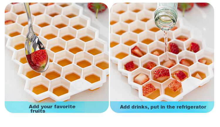 Suncojia Ice Cube Mold, Ice Making Tool for Home Use, Ice Box for Making Ice Balls, Refrigerator Freezer Tray, Silicone Storage Box with Lid, 47 Compartments 5
