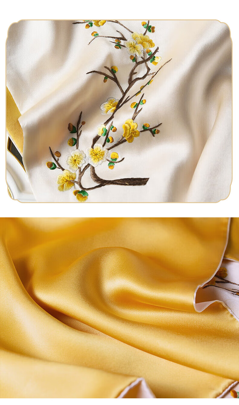 Hangsifu Suzhou Silk Scarf, Bookmark Pen Set, Mulberry Silk Shawl, Outer Wrap, Autumn And Winter Season, Mother's Birthday Gift 10